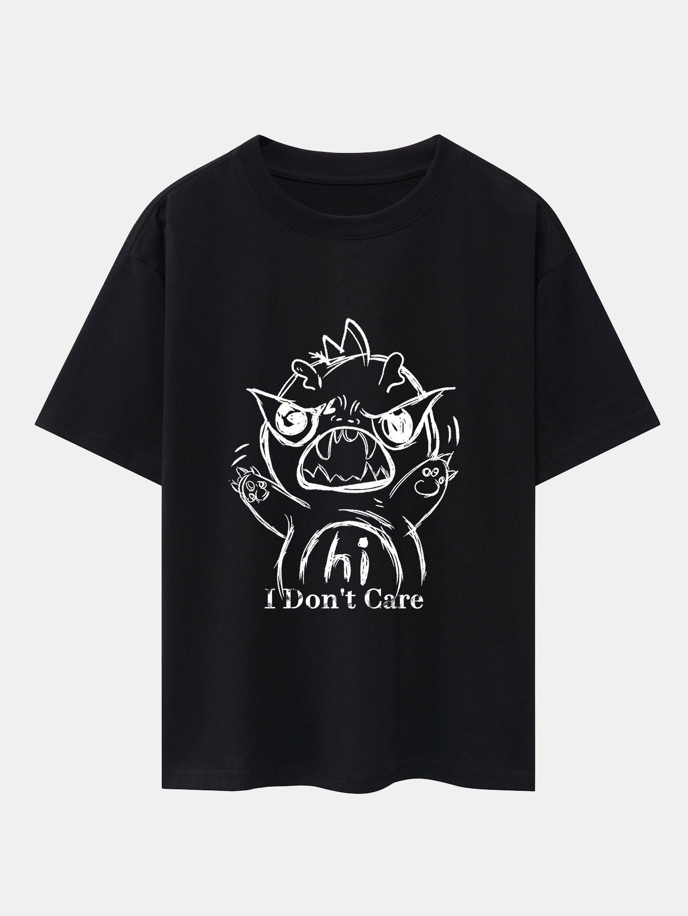 Cartoon Dinosaur Print Drop Shoulder Oversize T-Shirt