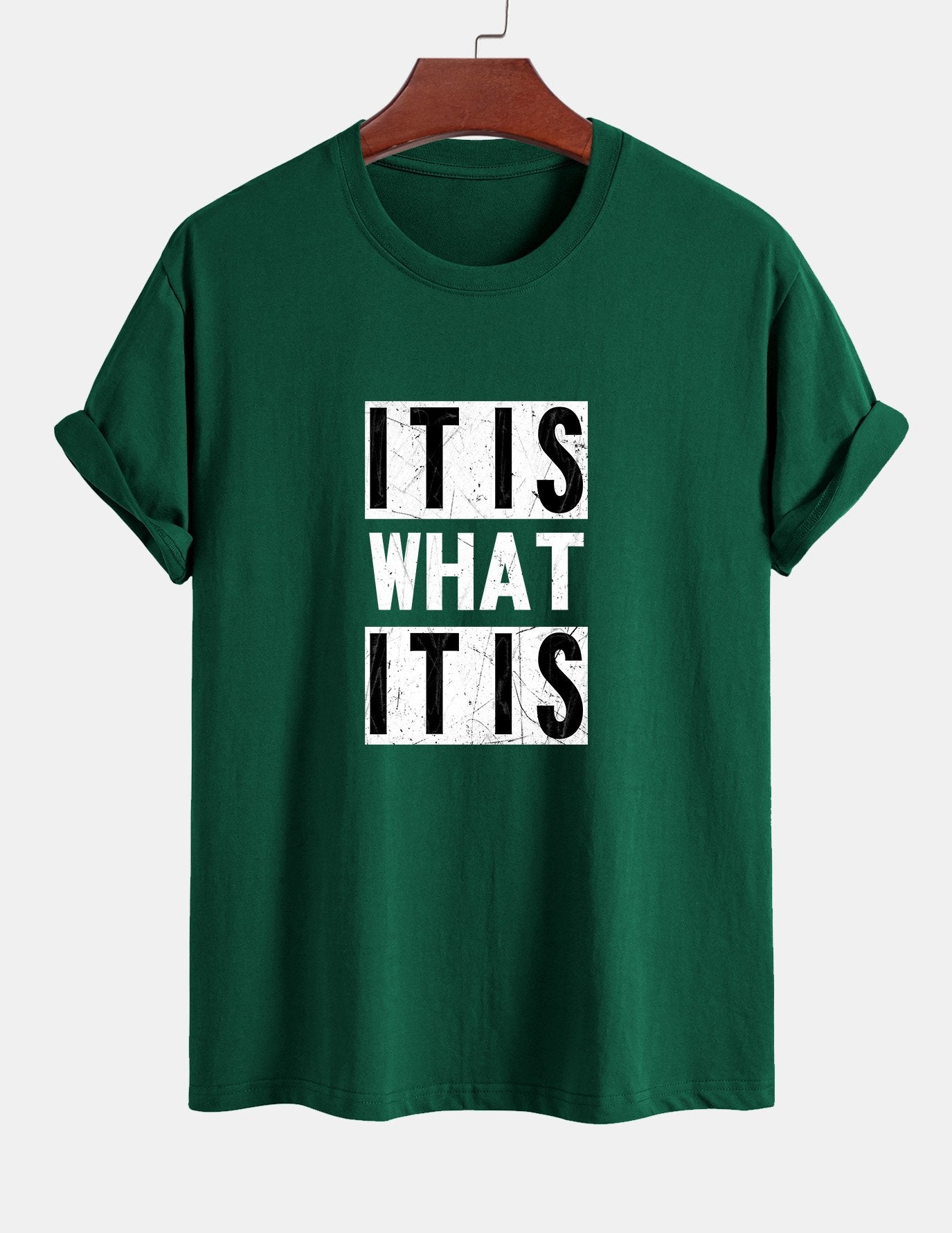 Regular Fit It Is What It Is Print Cotton T-Shirt