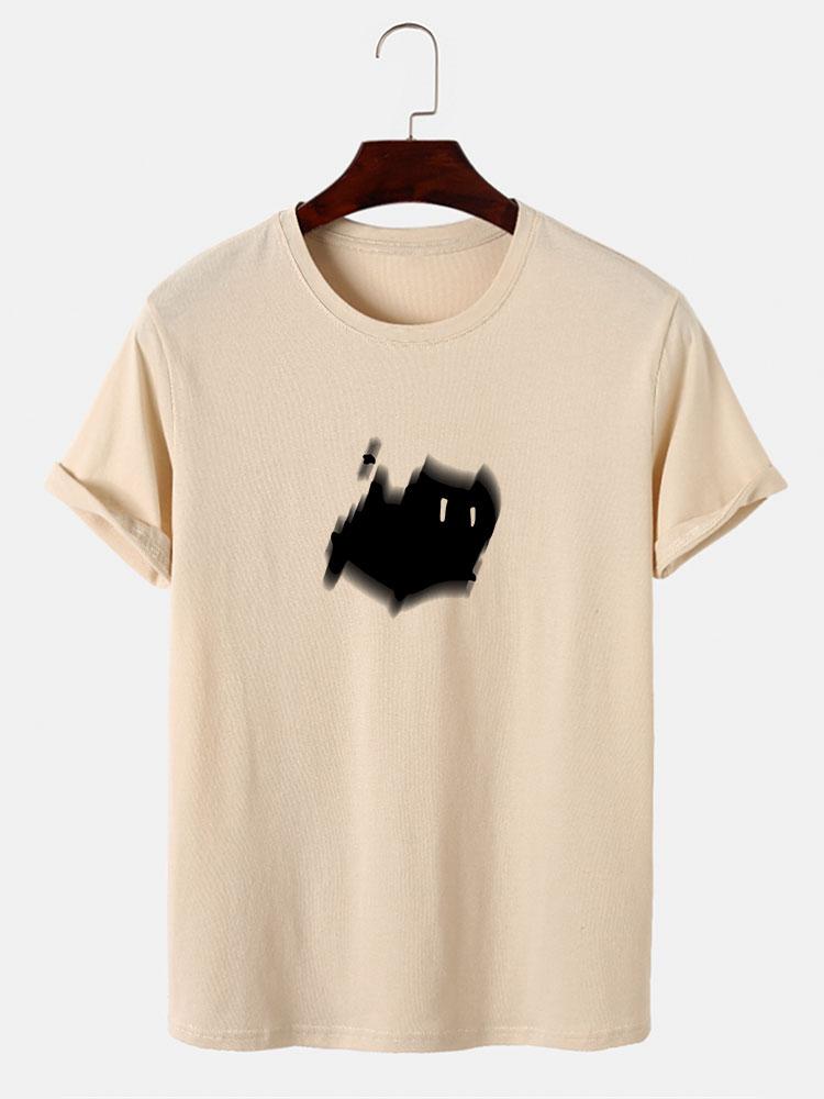 Scared Cat Print T-Shirt
