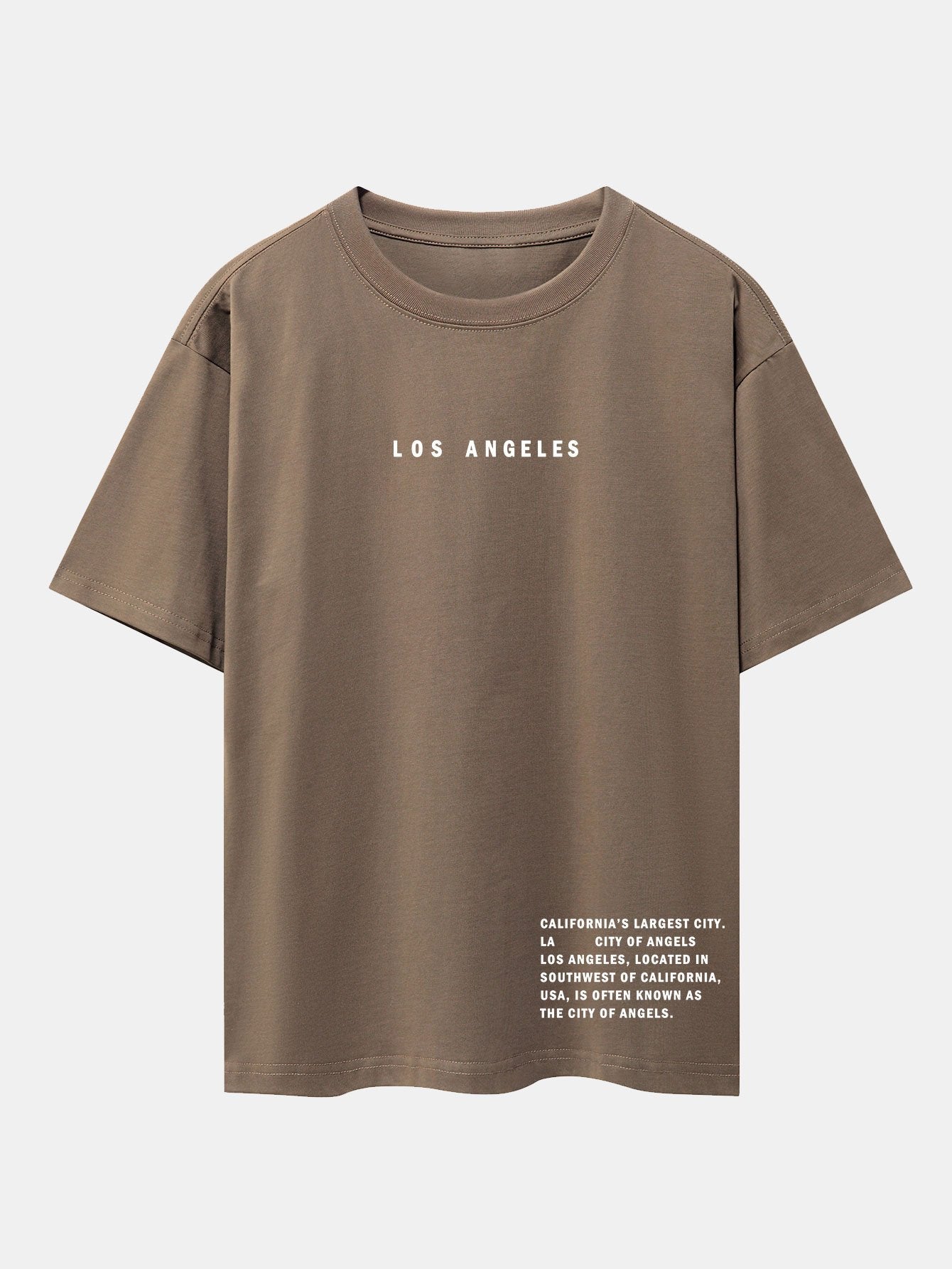 Los Angeles Slogan Print Drop Shoulder Oversize T-Shirt