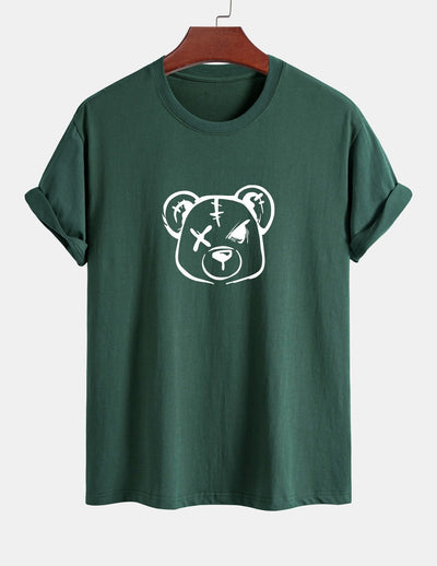 Regular Fit Bear Print Cotton T-Shirt