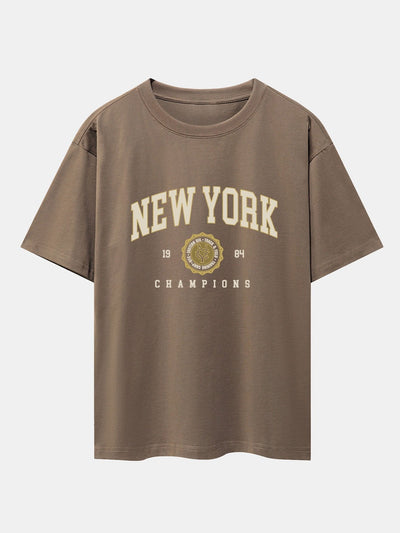 New York Varsity Print Heavy Weight Oversize T-Shirt