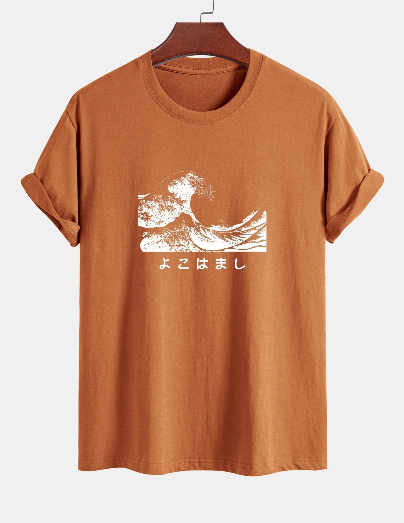 Regular Fit Waves Ukiyo-e Print Cotton T-Shirt