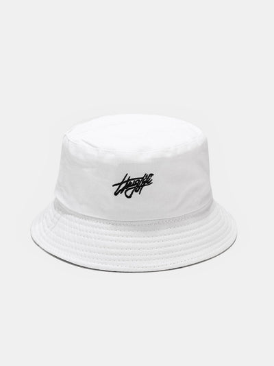 Double Side Reversible Slogan Pattern Bucket Hat