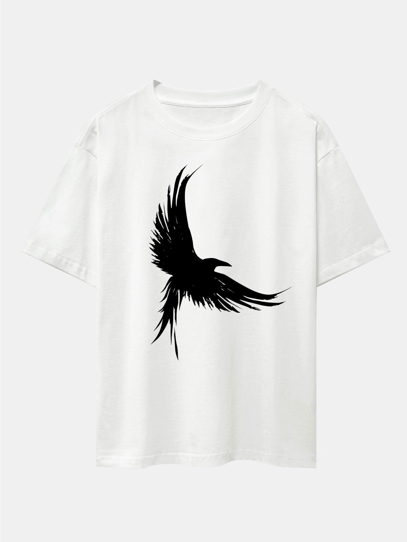 Fly Eagle Print Drop Shoulder Oversize T-Shirt