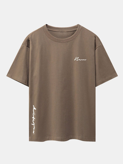 Slogan Print Drop Shoulder Oversize T-Shirt
