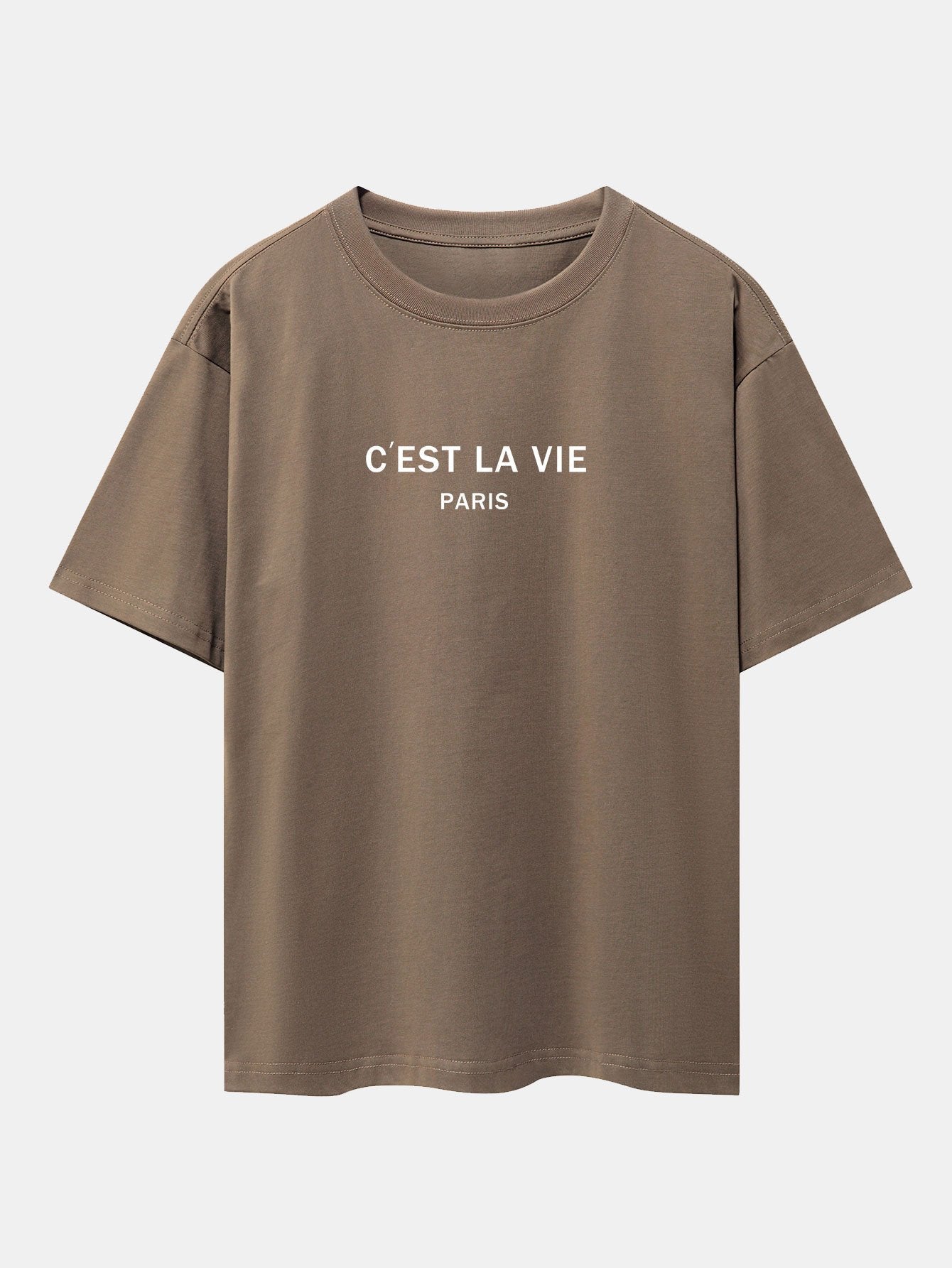 Paris Letter Print Dropped Shoulders Oversize T-Shirt