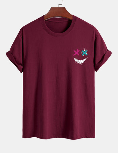Regular Fit Evil Face Print Cotton T-Shirt