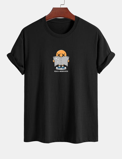 Regular Fit Reading Print Cotton T-Shirt