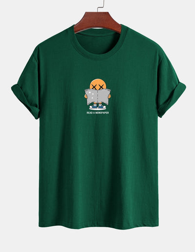 Regular Fit Reading Print Cotton T-Shirt