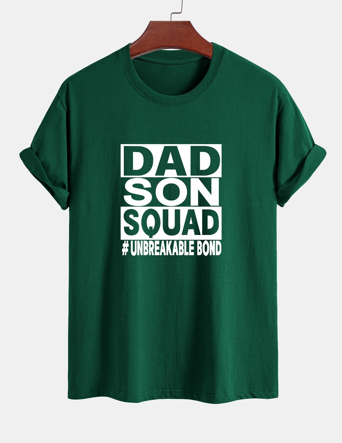 Regular Fit Dad And Son Squad Print Cotton T-Shirt