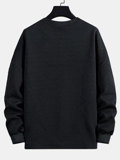 Long sleeve Geometric Stripe Jacquard T-Shirt