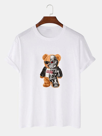 Mechanical Bear Print T-Shirt