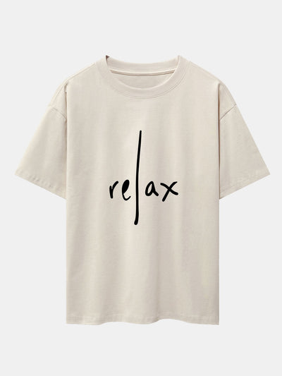 Relax Print Drop Shoulder Oversize T-Shirt
