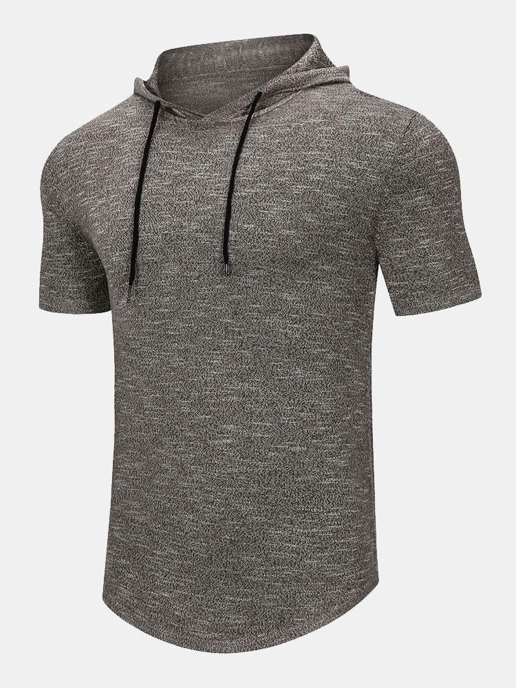 Slim Fit Knit Hooded Sweater