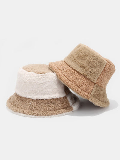 Teddy Color Block Warm Bucket Hat
