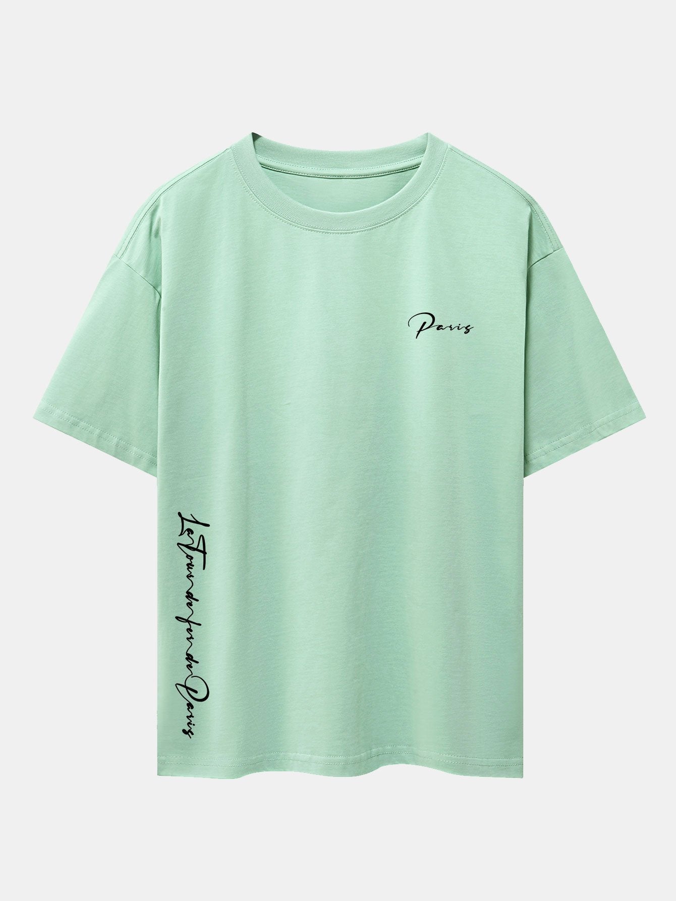 Paris Print Drop Shoulder Oversize T-Shirt