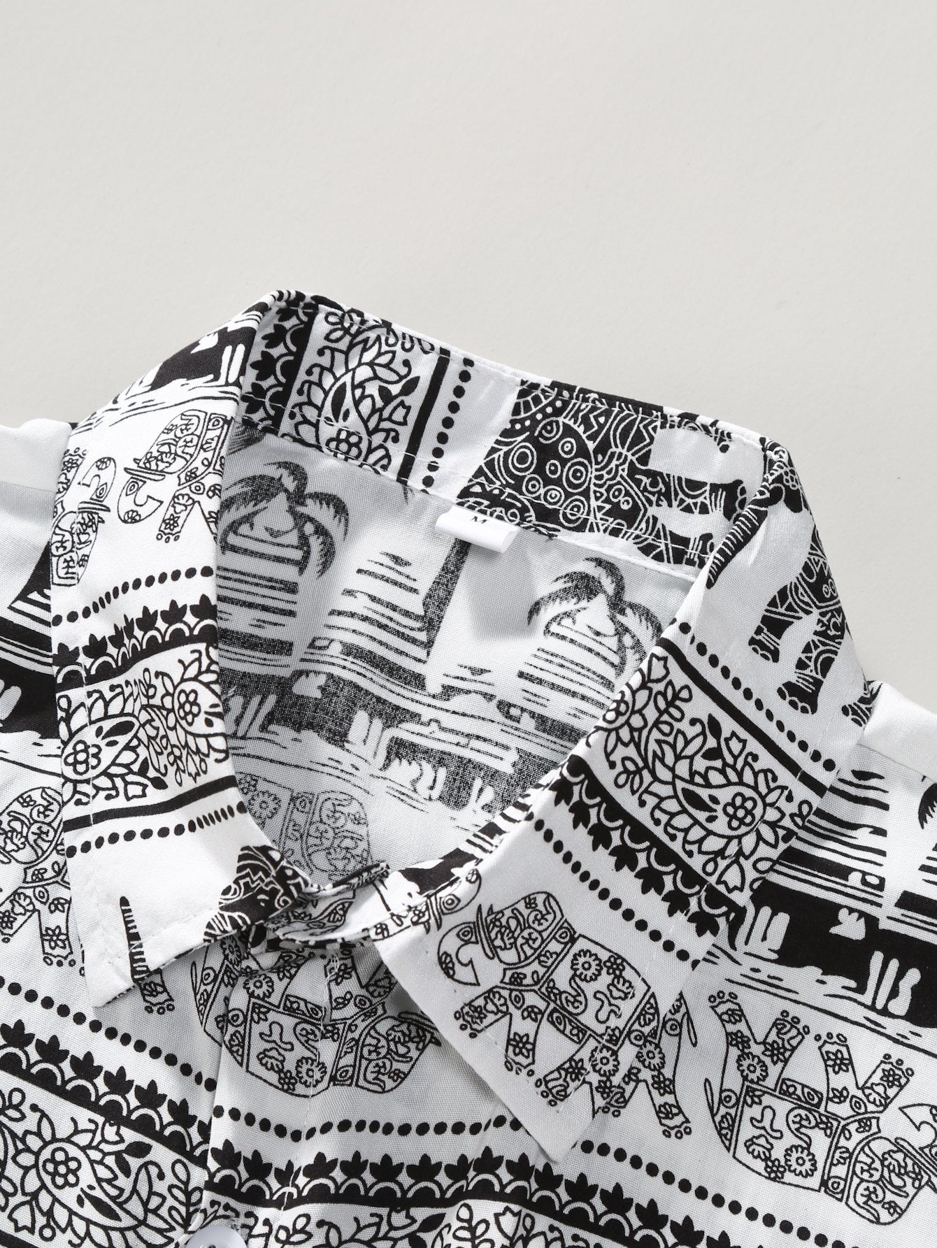 Elephant Print Button Up Shirt