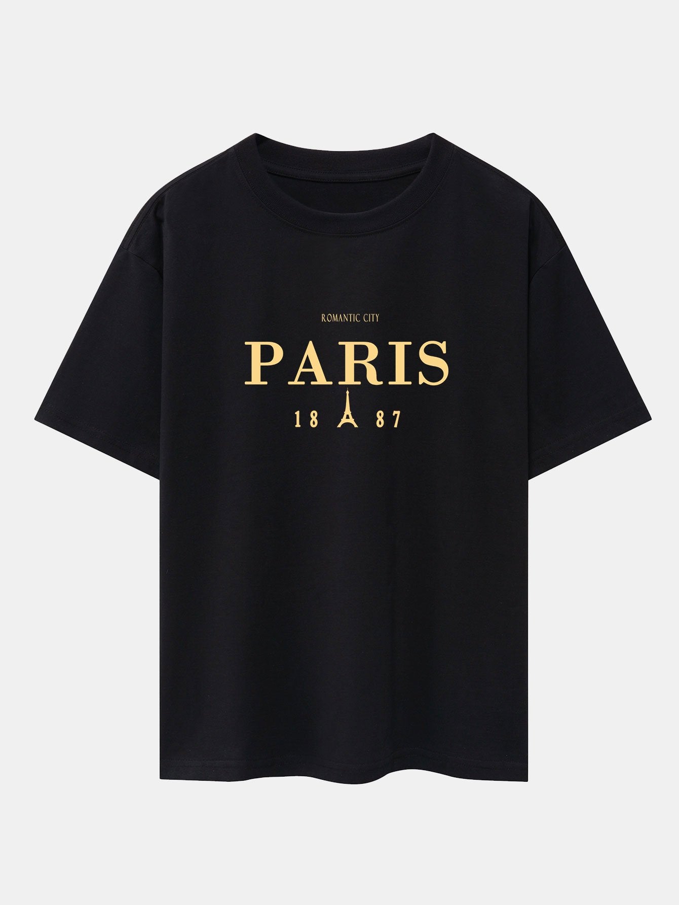 Paris Print Drop Shoulder Oversize T-Shirt