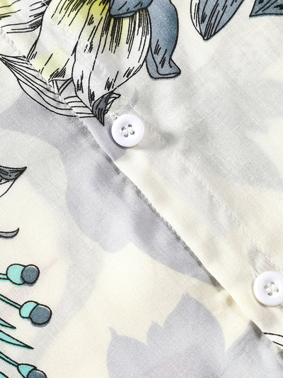 Viscose Floral Print Button Up Shirt