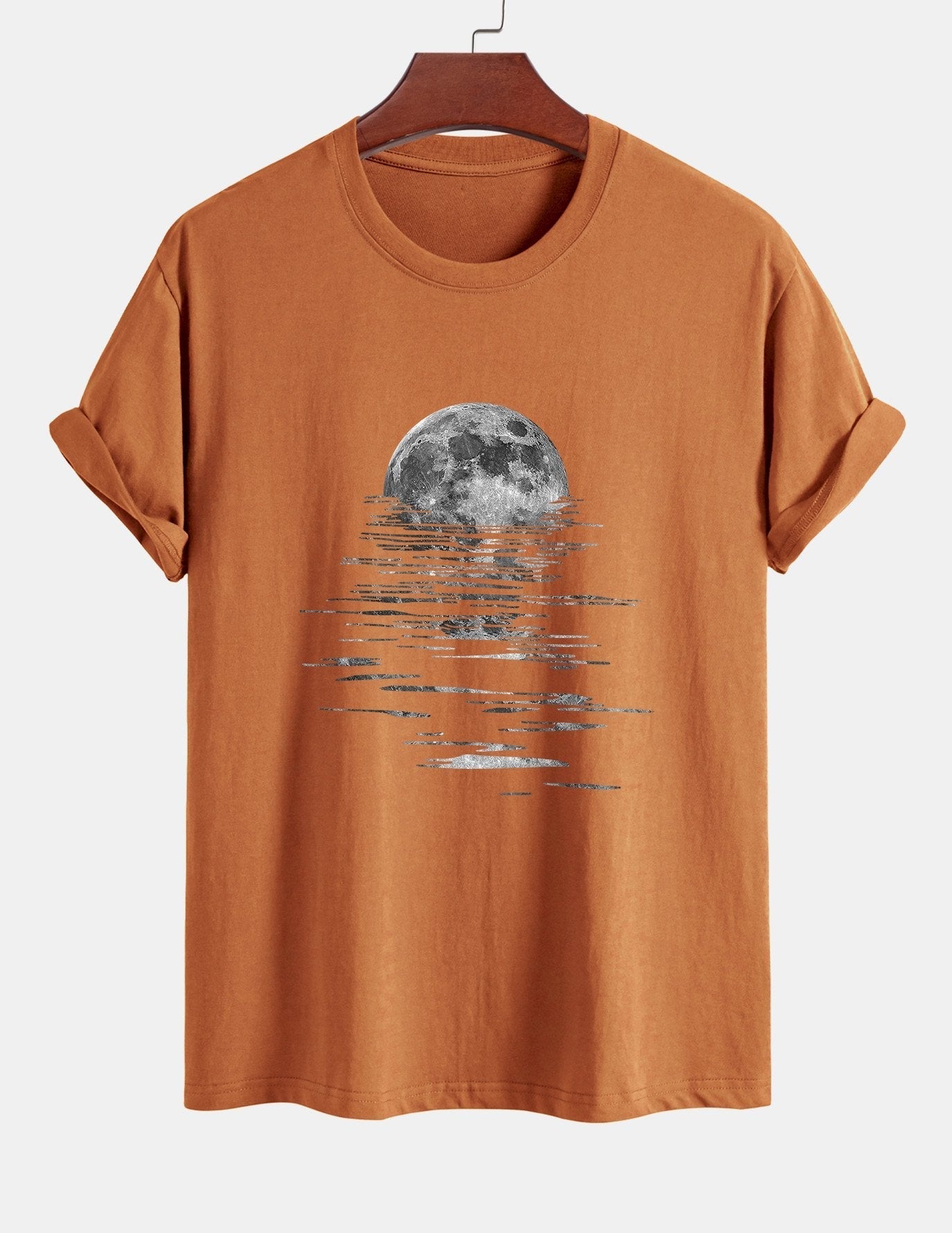 Regular Fit Moon Print Cotton T-Shirt