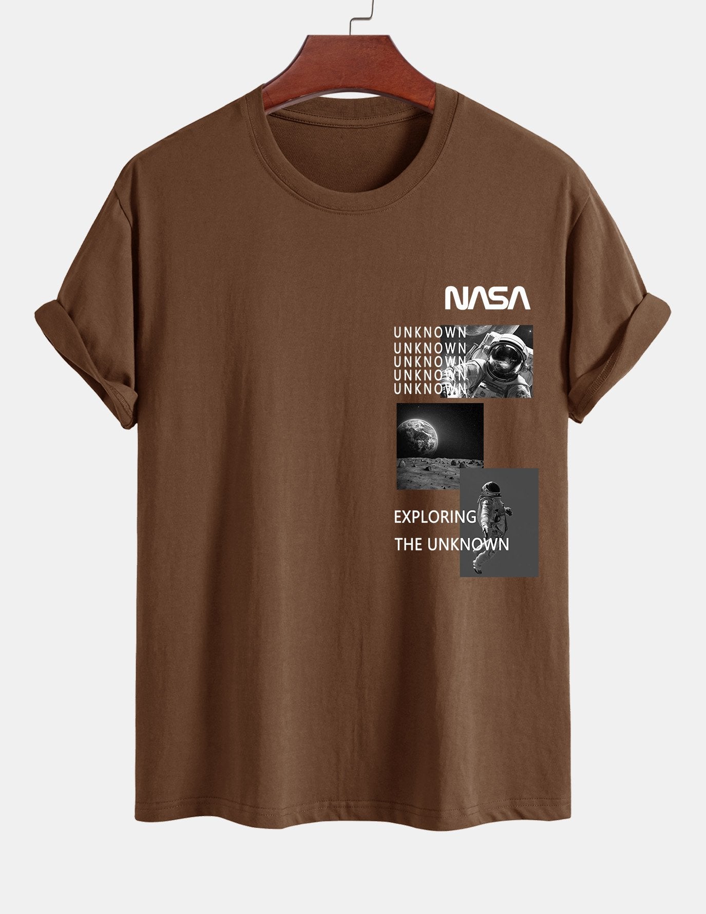 Regular Fit NASA Moon Landing Print Cotton T-Shirt