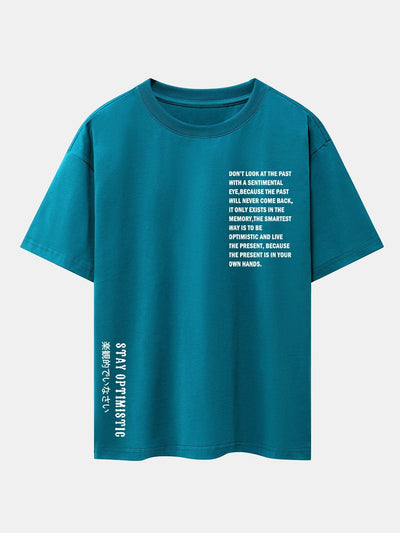 Slogan Print Drop Shoulder Oversize T-Shirt