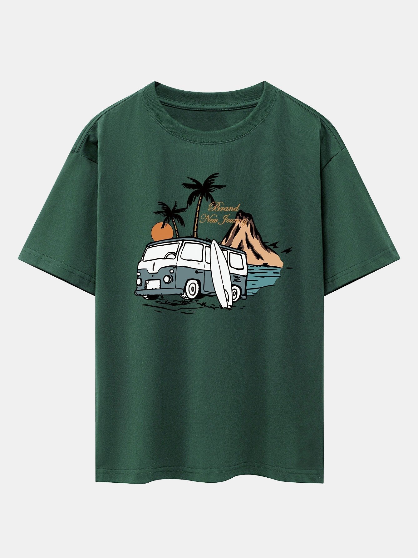 Car Island Print Drop Shoulder Oversize T-Shirt