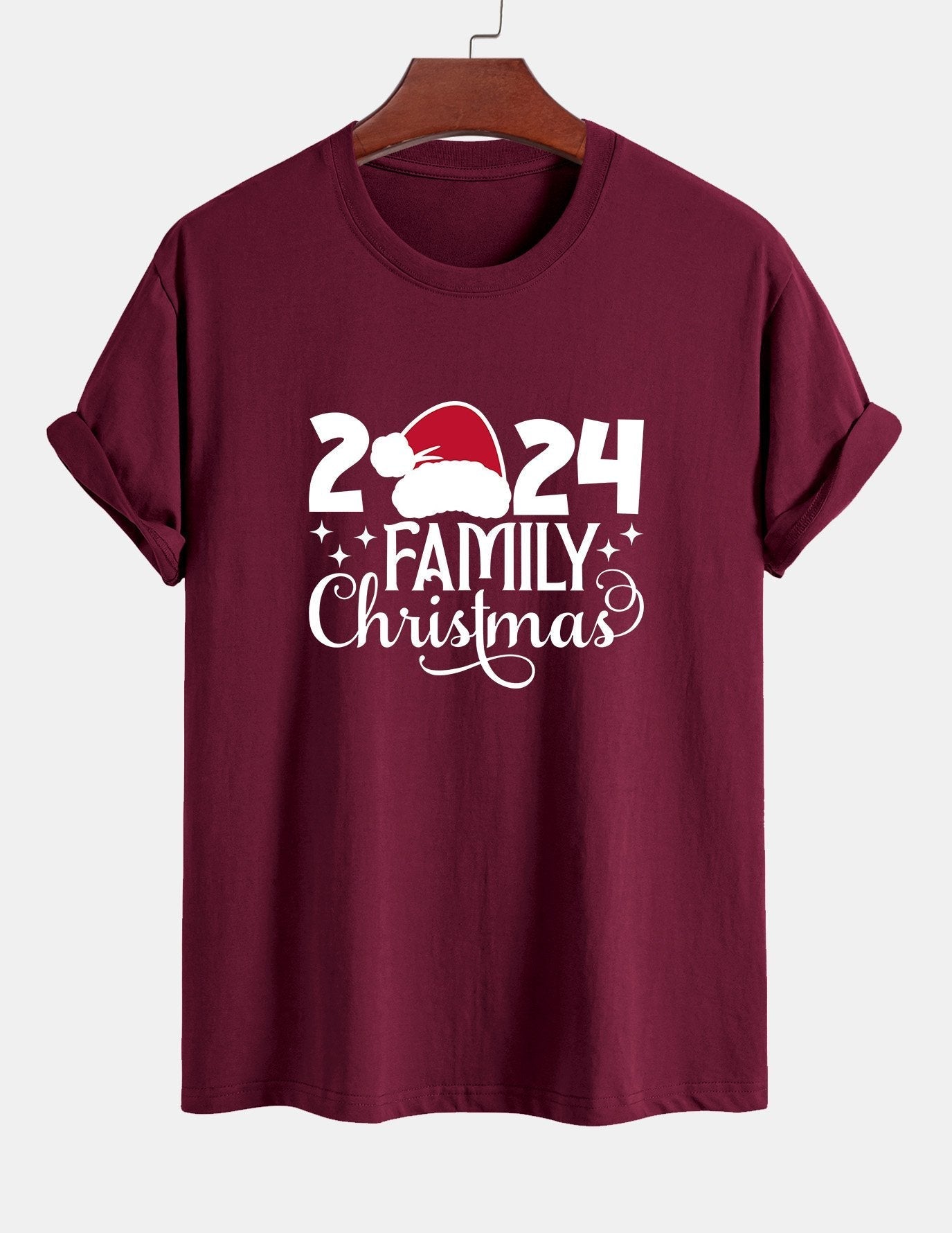 Regular Fit Family Christmas 2024 Print Cotton T-Shirt