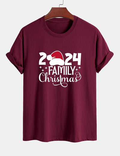 Regular Fit Family Christmas 2024 Print Cotton T-Shirt
