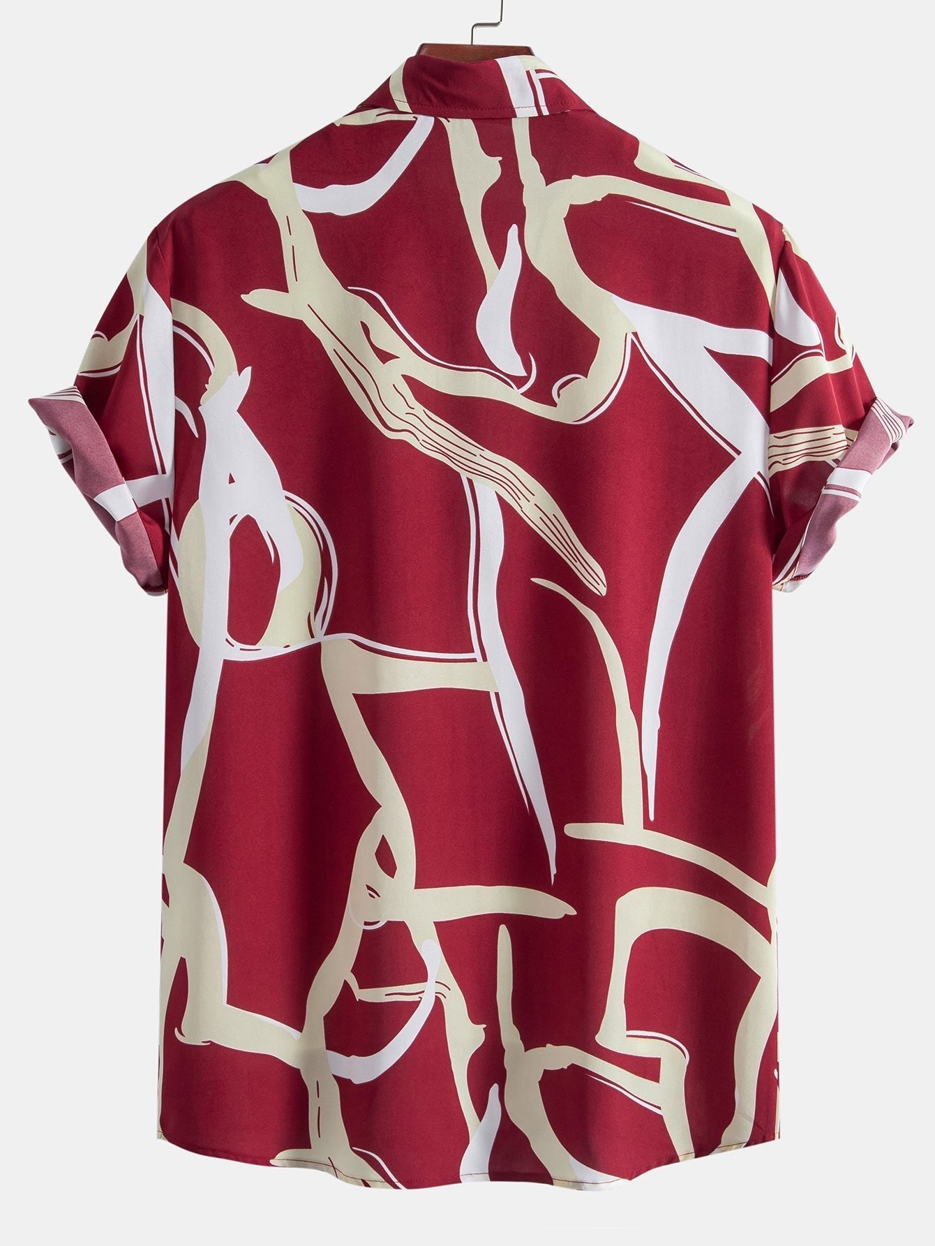 Abstract Print Button Up Shirt