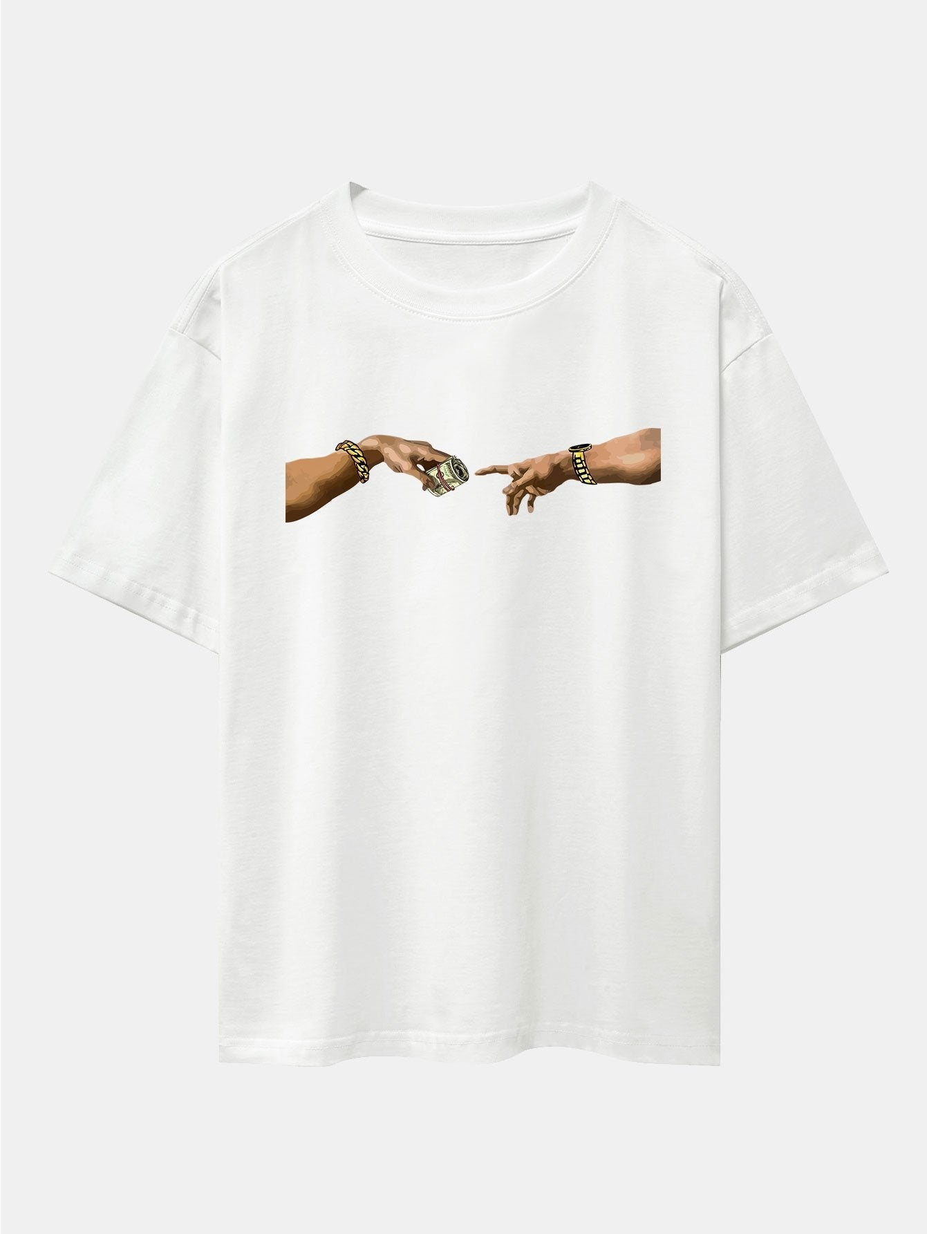 Cash Hand Print Drop Shoulder Oversize T-Shirt