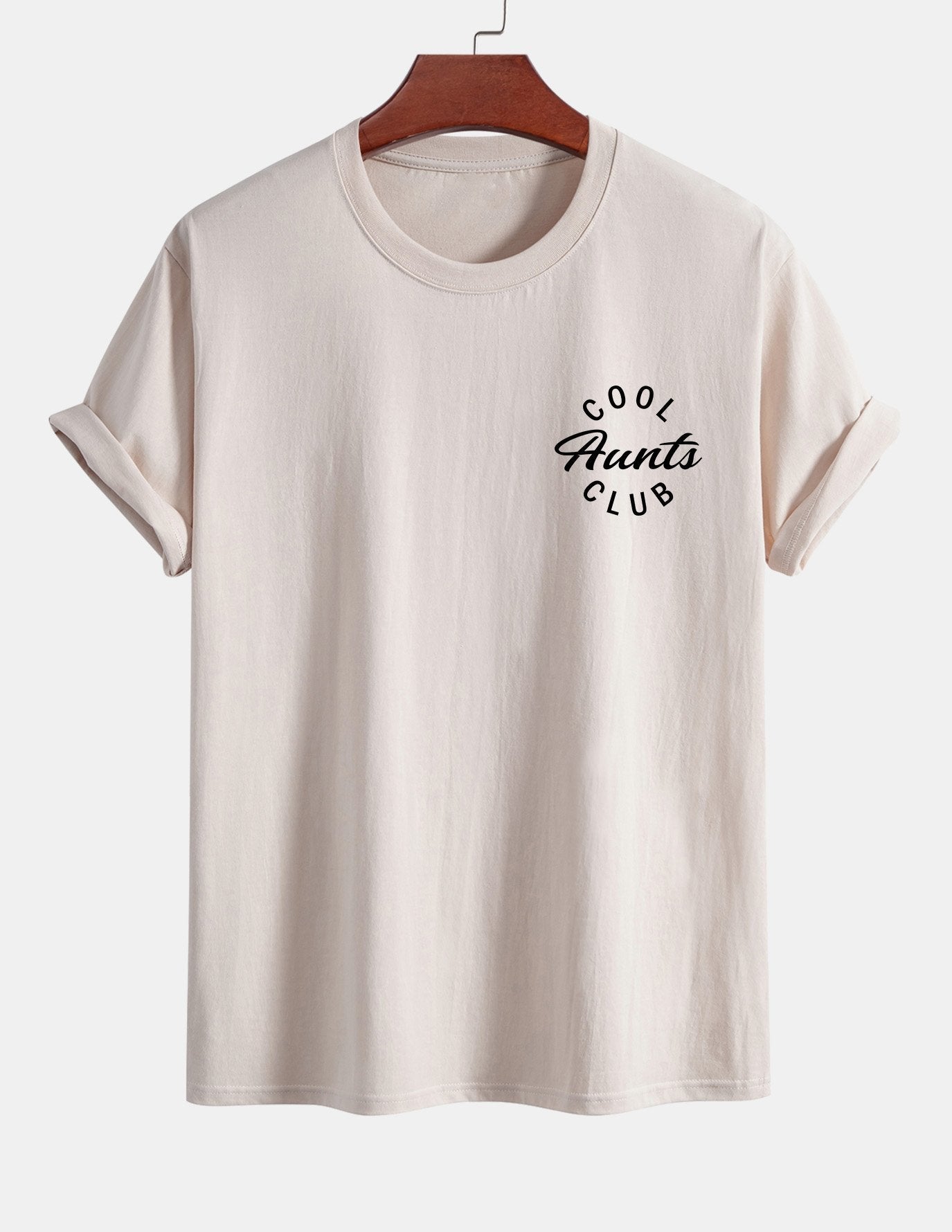 Regular Fit Cool Aunts Club Print Cotton T-Shirt