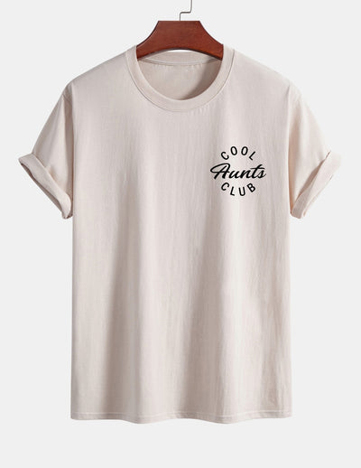 Regular Fit Cool Aunts Club Print Cotton T-Shirt