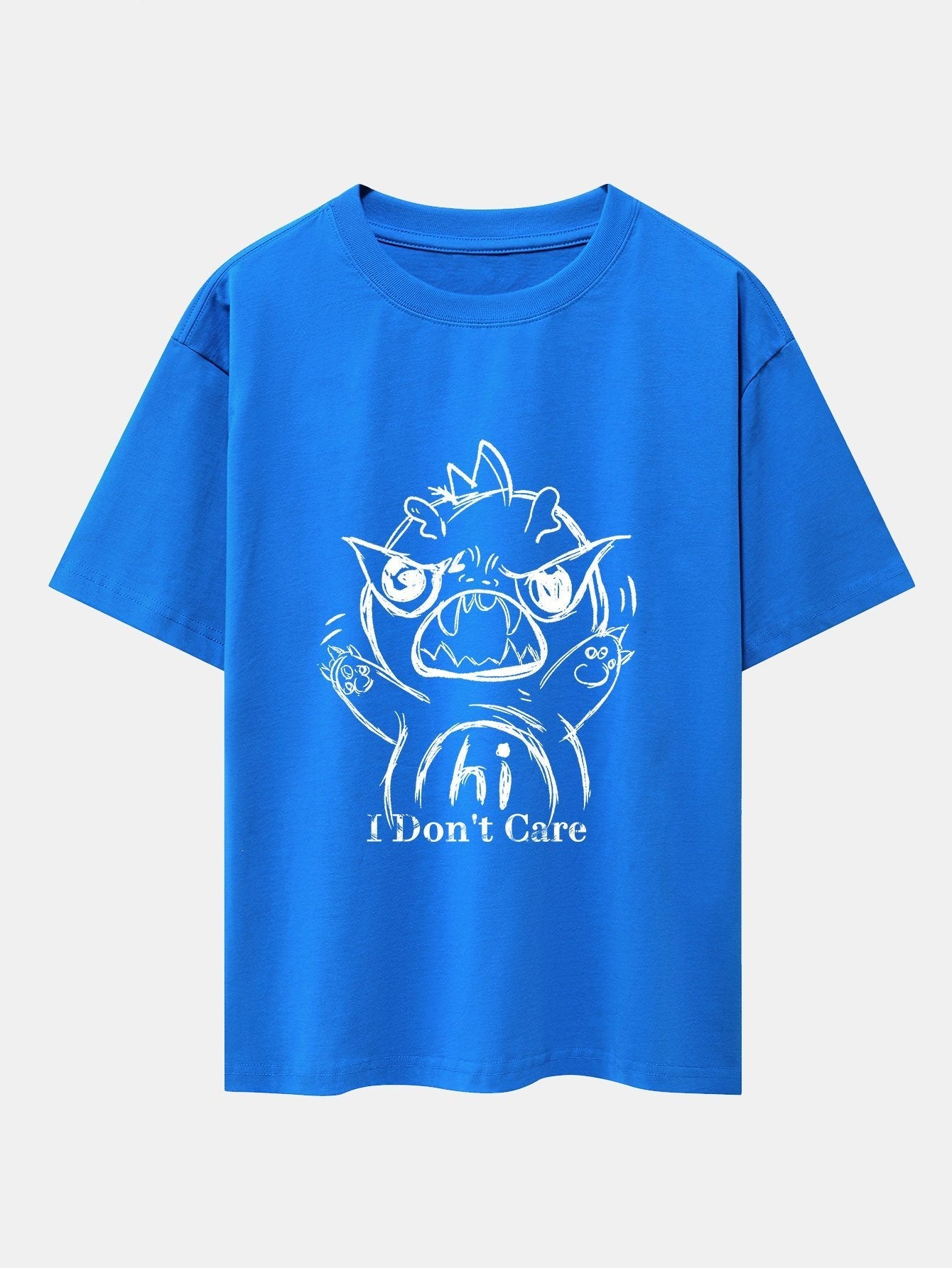 Cartoon Dinosaur Print Drop Shoulder Oversize T-Shirt