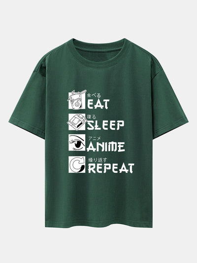 Slogan Print Drop Shoulder Oversize T-Shirt