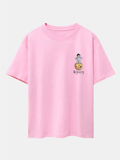 Galaxy Astronaut Print Drop Shoulder Oversize T-Shirt