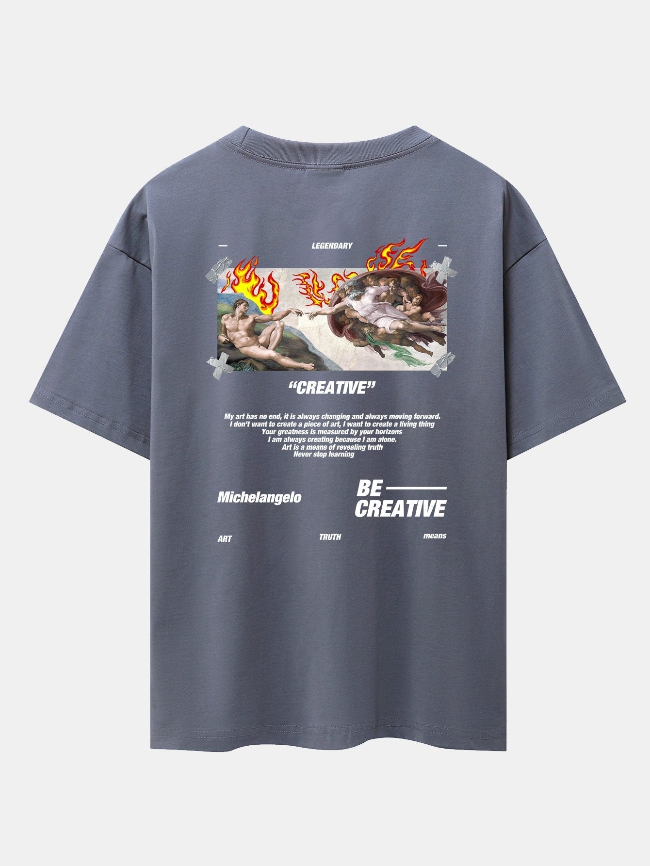 Create Adam Slogan Back Print Drop Shoulder Oversize T-Shirt