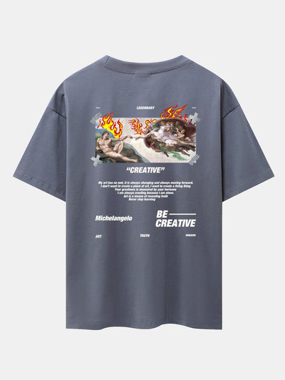 Create Adam Slogan Back Print Drop Shoulder Oversize T-Shirt