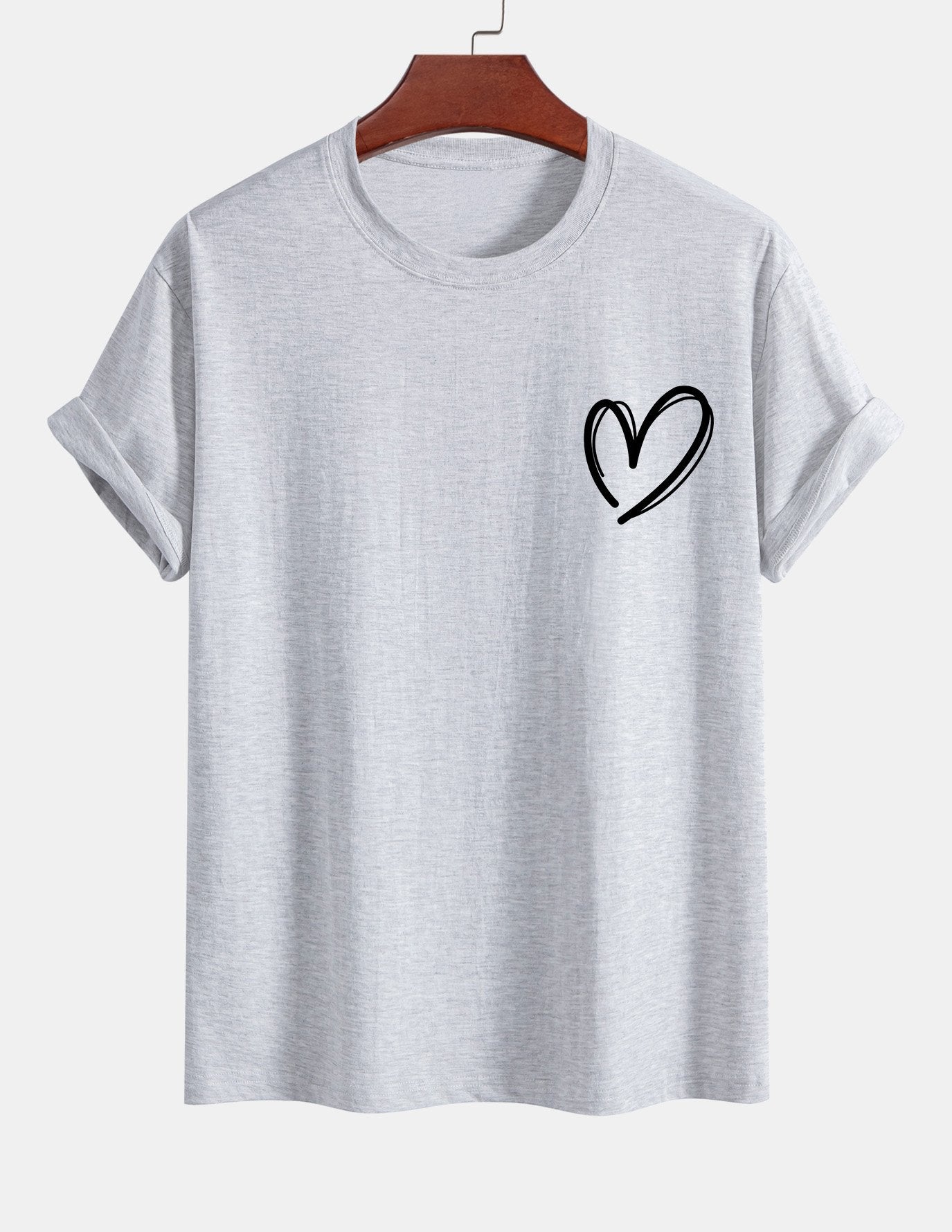 Regular Fit Heart Print Cotton T-Shirt