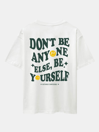 Slogan Back Print Drop Shoulder Oversize T-Shirt