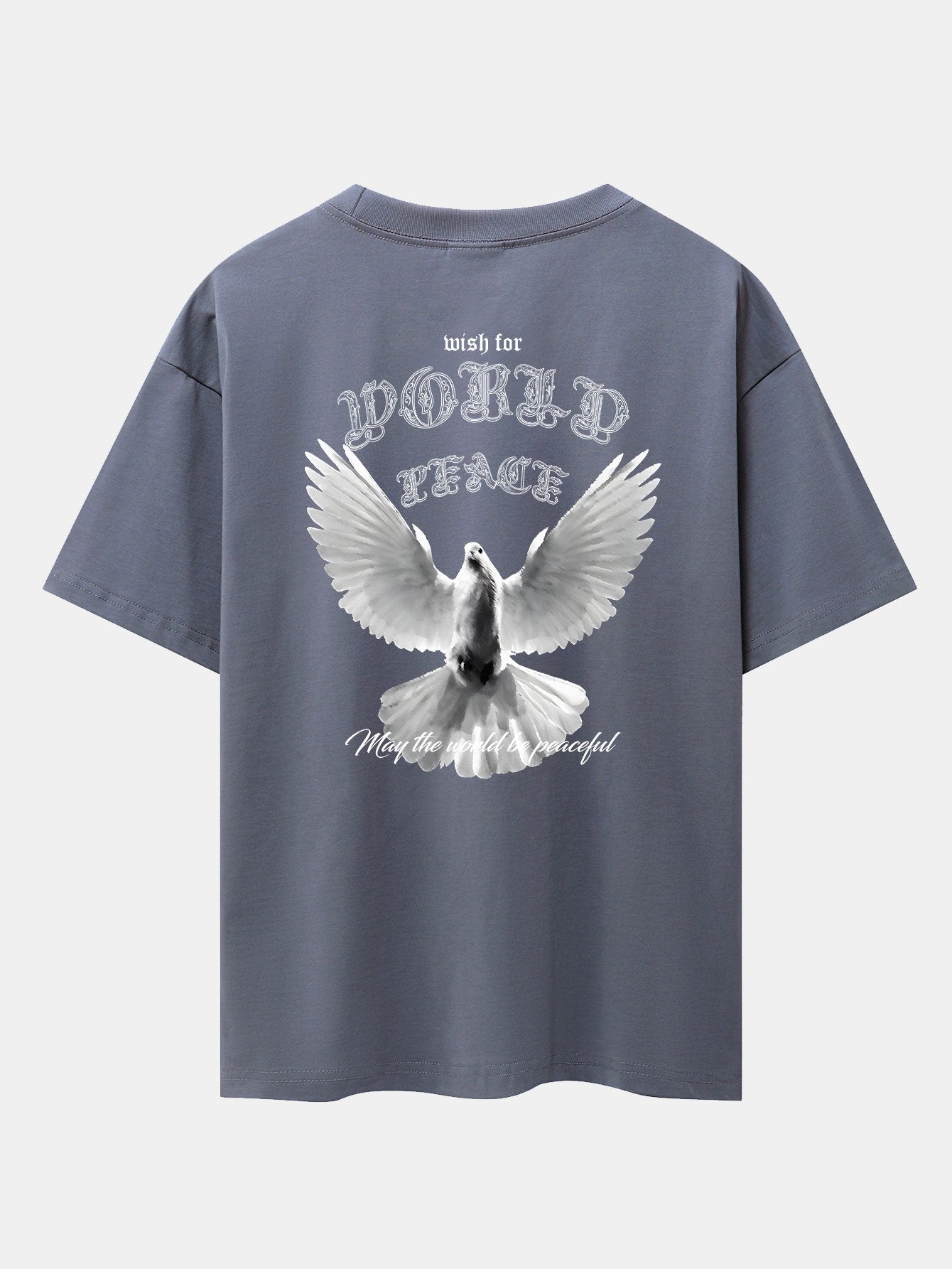 Dove Of Peace Back Print Drop Shoulder Oversize T-Shirt