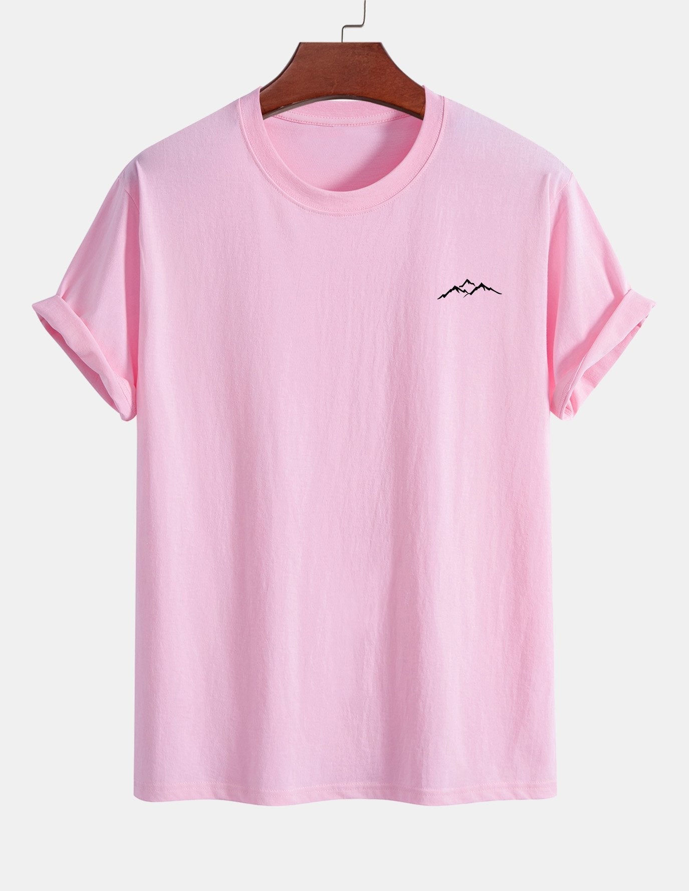 Regular Fit Mountains Print Cotton T-Shirt