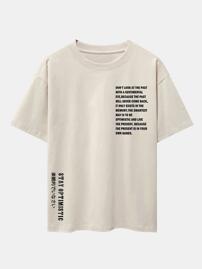 Slogan Print Drop Shoulder Oversize T-Shirt