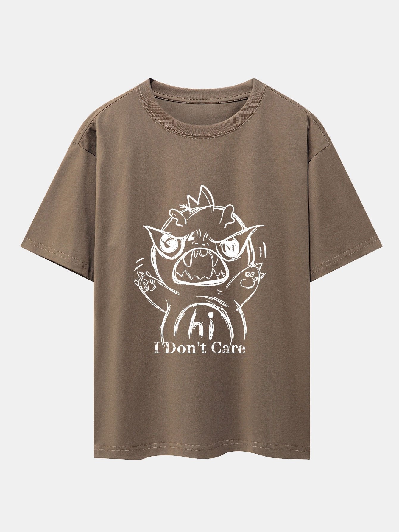 Cartoon Dinosaur Print Drop Shoulder Oversize T-Shirt