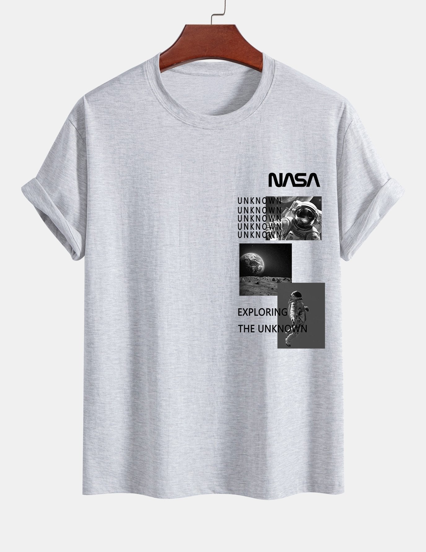 Regular Fit NASA Moon Landing Print Cotton T-Shirt