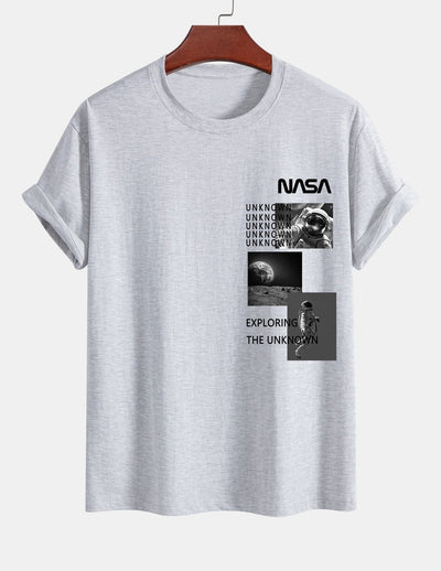 Regular Fit NASA Moon Landing Print Cotton T-Shirt