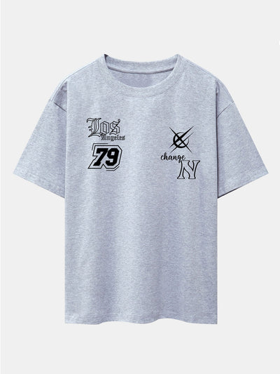 Digital Slogan Print Drop Shoulder Oversize T-Shirt