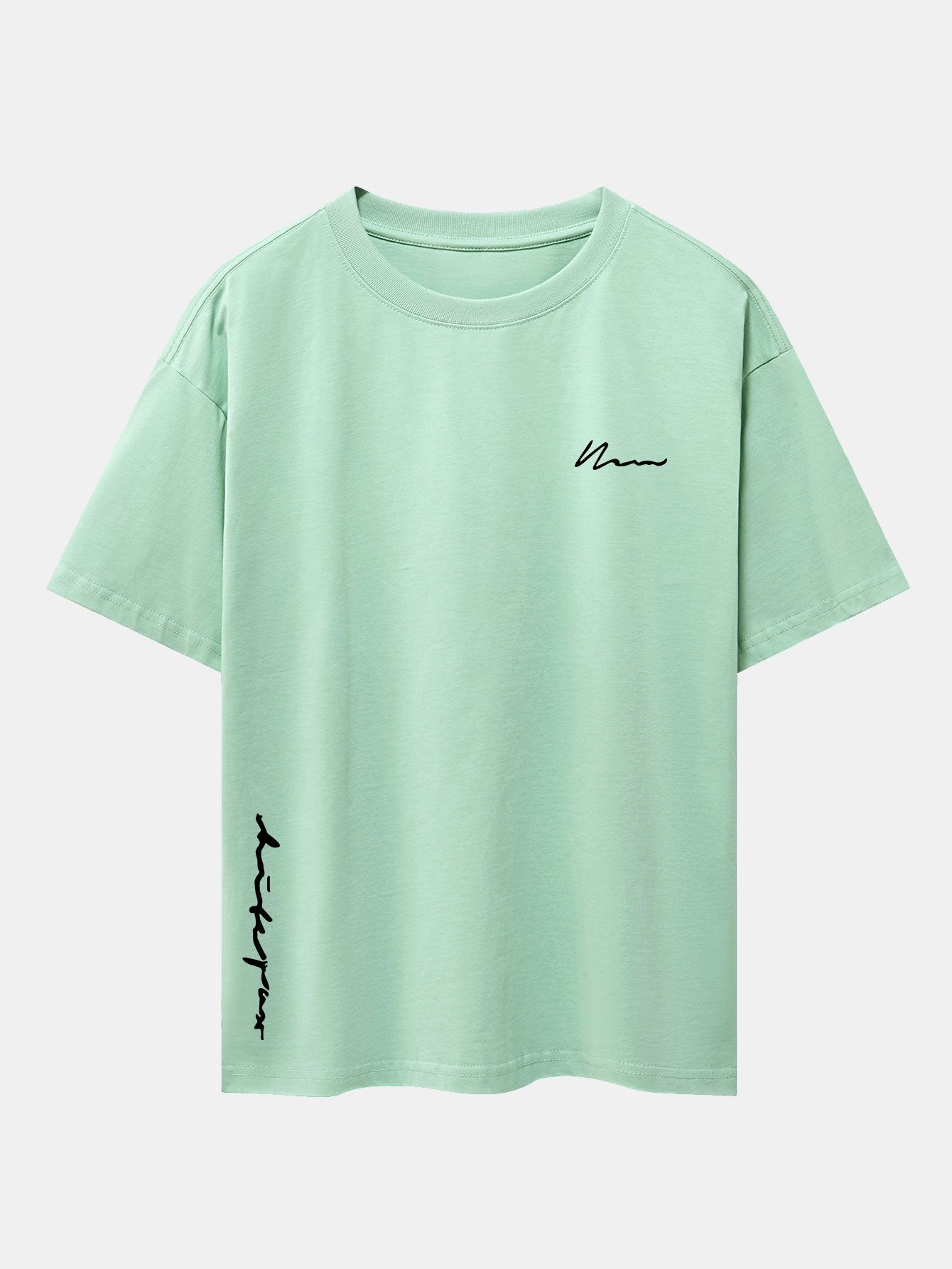Slogan Print Drop Shoulder Oversize T-Shirt