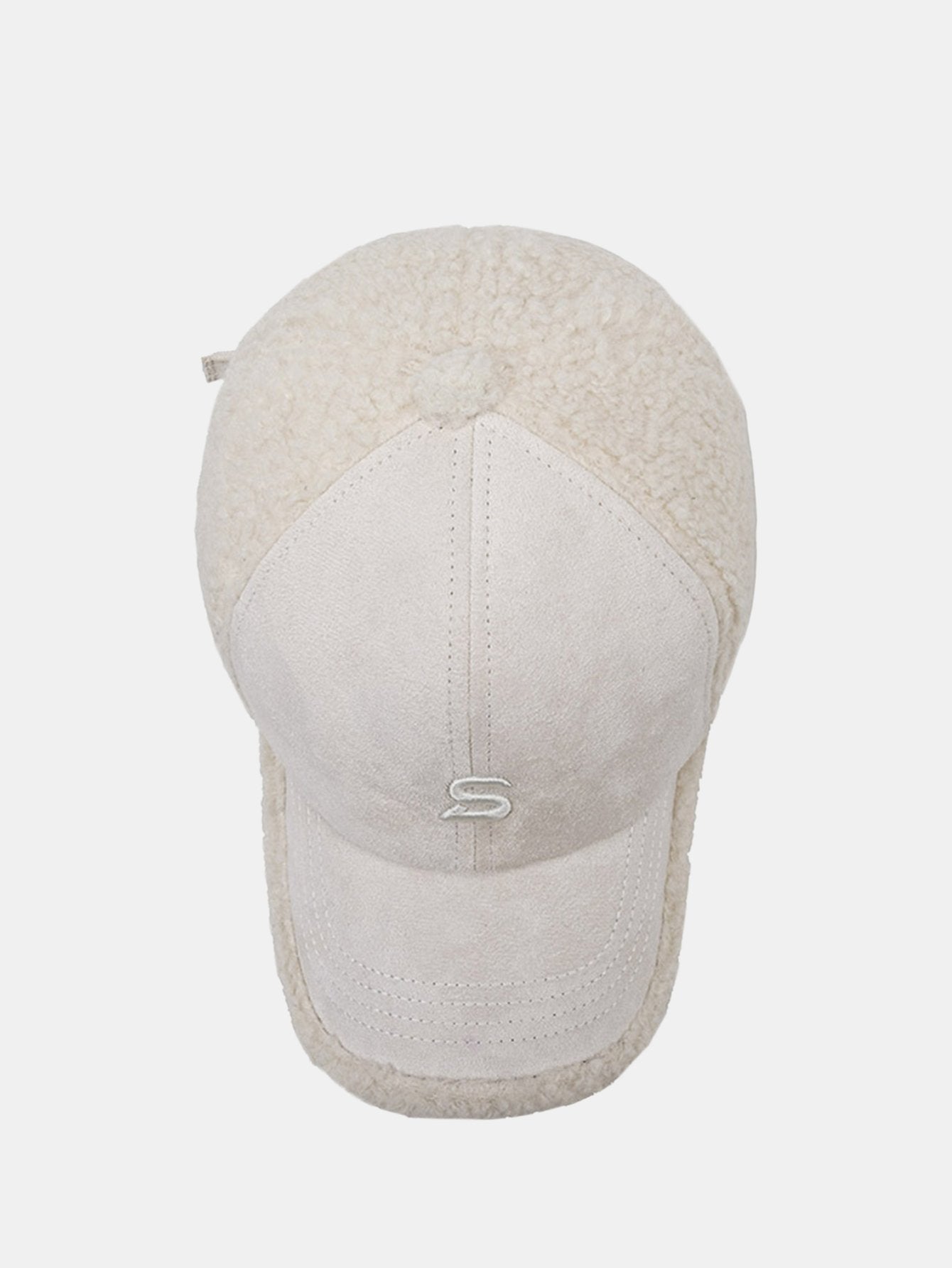 Embroidery Letter Plush Warm Baseball Cap